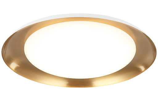 Lalonde 18" LED Flush Mount in White / Aged Gold Brass