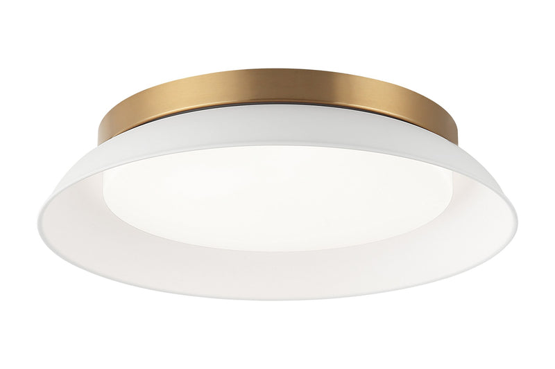 Finley 15" Wall / Ceiling Light in Matte White / Aged Gold Brass