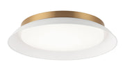 Finley 18" Wall / Ceiling Light in Matte White / Aged Gold Brass