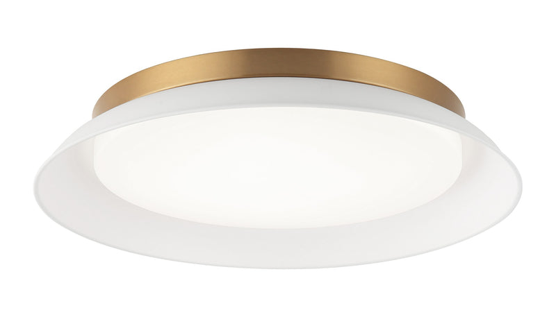 Finley 18" Wall / Ceiling Light in Matte White / Aged Gold Brass