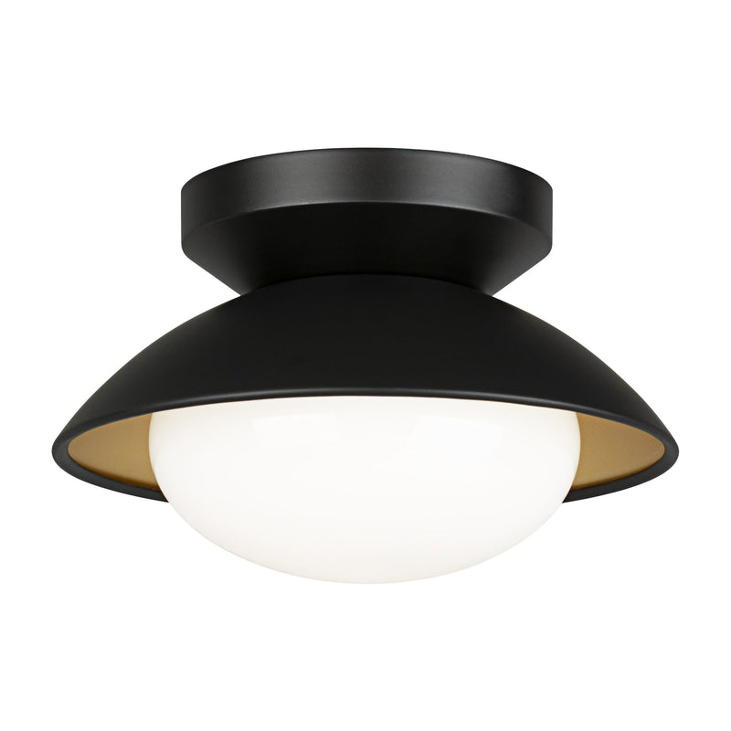 Hatley 8" Semi-Flush Mount in Black