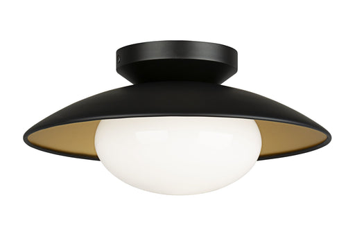 Hatley 12" Semi-Flush Mount in Black