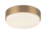 Quintz 2-Light Flush Mount in Aged Gold Brass