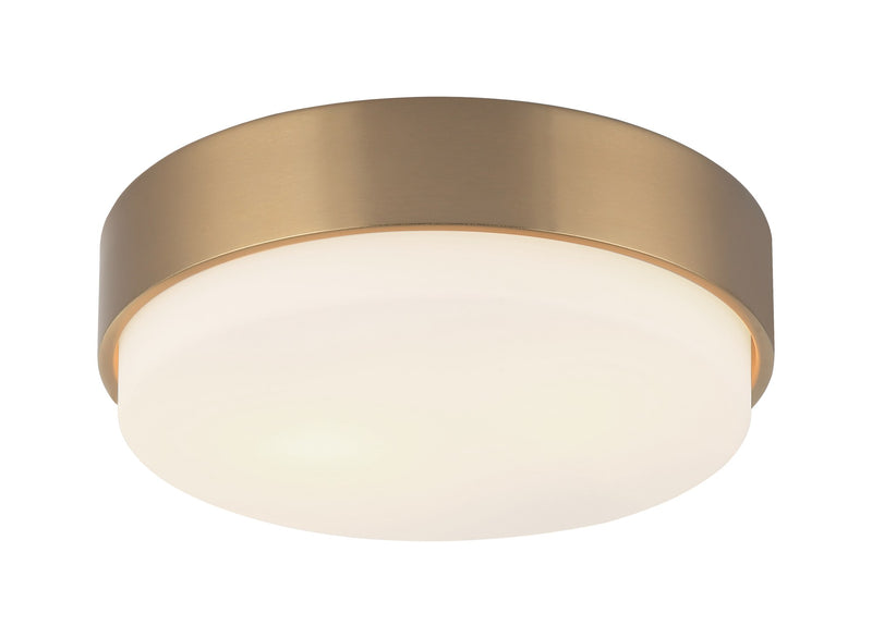 Quintz 2-Light Flush Mount in Aged Gold Brass
