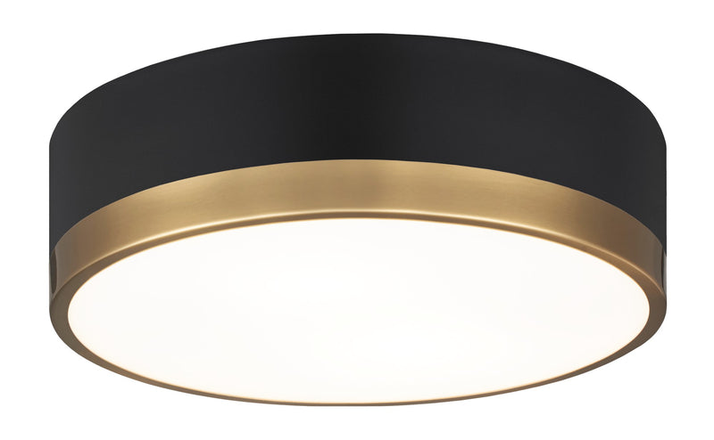 Trydor 2-Light Flush Mount in Black / Aged Gold Brass