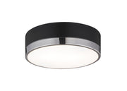Trydor 2-Light Flush Mount in Black / Chrome