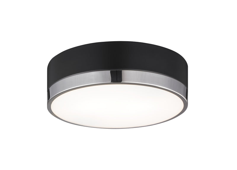 Trydor 2-Light Flush Mount in Black / Chrome