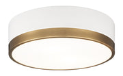 Trydor 2-Light Flush Mount in White / Aged Gold Brass