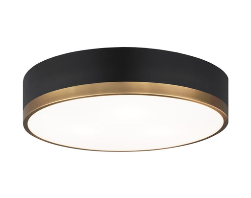 Trydor 3-Light Flush Mount in Black / Aged Gold Brass