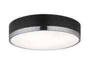 Trydor 3-Light Flush Mount in Black / Chrome
