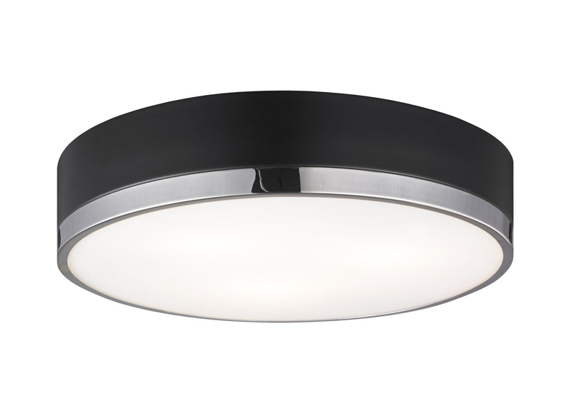 Trydor 3-Light Flush Mount in Black / Chrome