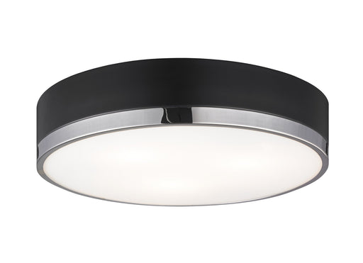 Trydor 3-Light Flush Mount in Black / Chrome