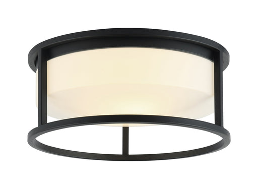 Framerton 2-Light Flush Mount in Matte Black
