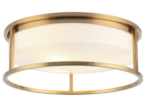 Framerton 3-Light Flush Mount in Aged Gold Brass