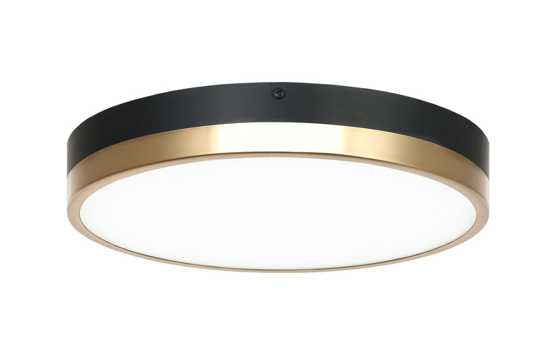 Tone 12" LED Flush Mount in Black / Aged Gold Brass