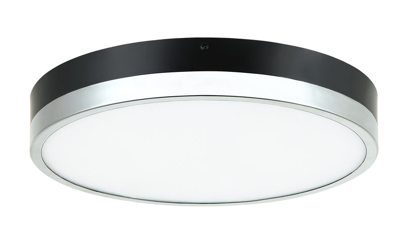 Tone 12" LED Flush Mount in Black / Chrome