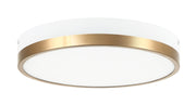 Tone 12" LED Flush Mount in White / Aged Gold Brass
