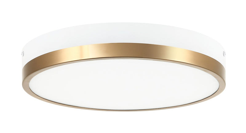 Tone 12" LED Flush Mount in White / Aged Gold Brass
