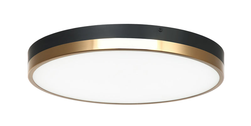 Tone 16" LED Flush Mount in Black / Aged Gold Brass