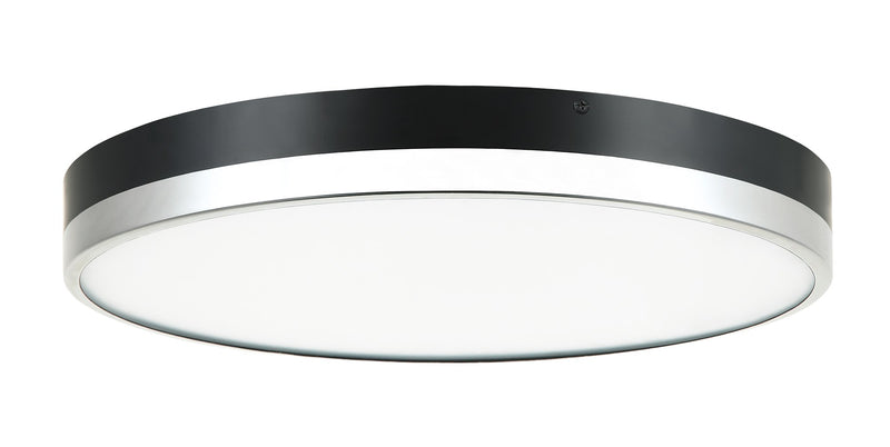 Tone 16" LED Flush Mount in Black / Chrome