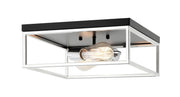 Clarke 13" 2-Light Square Flush Mount in Black / Chrome