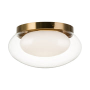 Caspian 15" 3-Light Flush Mount in Aged Gold Brass