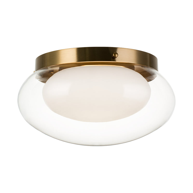 Caspian 15" 3-Light Flush Mount in Aged Gold Brass