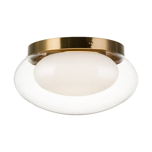 Caspian 15" 3-Light Flush Mount in Aged Gold Brass
