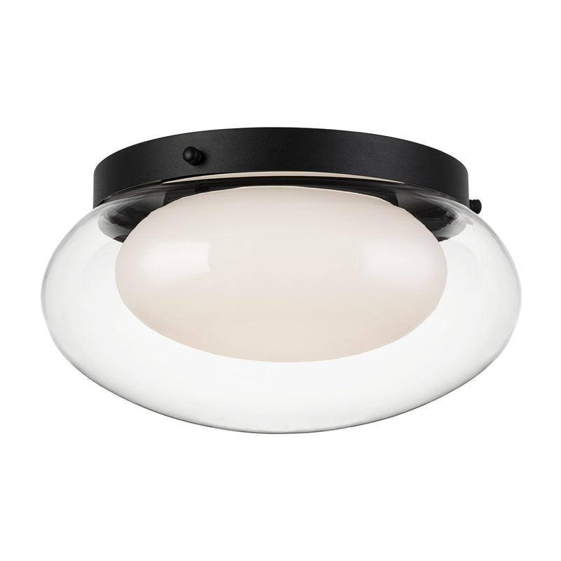 Caspian 15" 3-Light Flush Mount in Matte Black