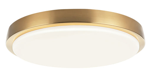Zane 15.5" LED Flush Mount in Aged Gold Brass