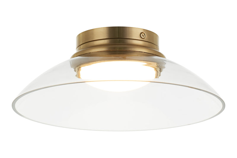 Luna 12" LED Flush Mount in Aged Gold Brass