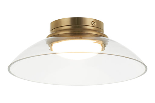 Luna 12" LED Flush Mount in Aged Gold Brass