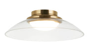 Luna 14" LED Flush Mount in Aged Gold Brass