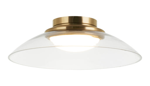Luna 14" LED Flush Mount in Aged Gold Brass