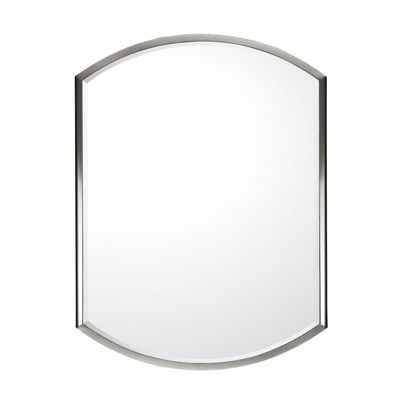 Beveled Rounded Rectangle Mirror in Polished Nickel