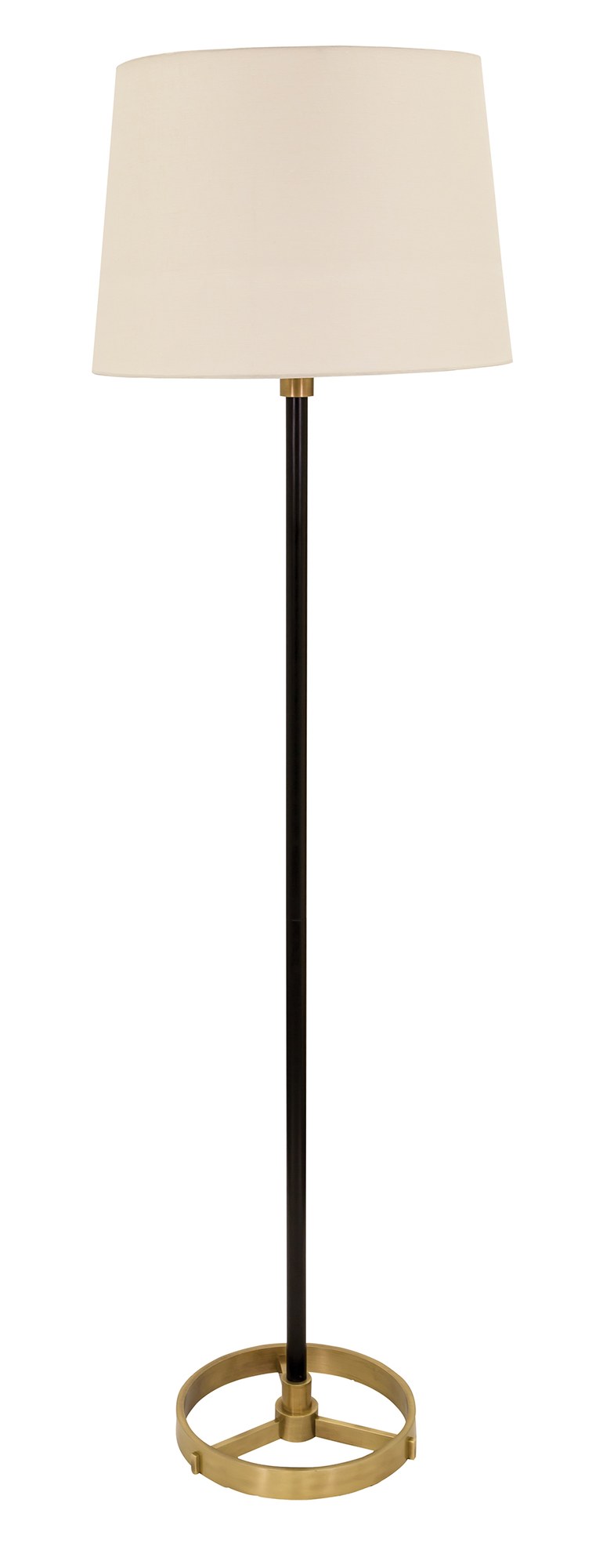 Morgan 62" Floor Lamp in Black/Antique Brass