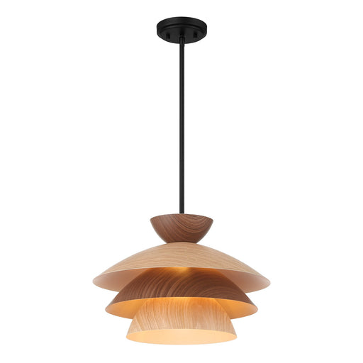 Mid-Century Geometric Metal 17" 1-Light Pendant in Matte Black
