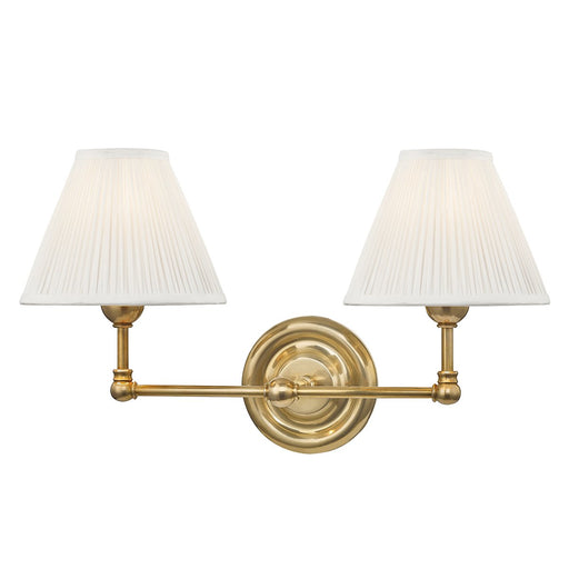 Classic No.1 2-Light Wall Sconce in Aged Brass