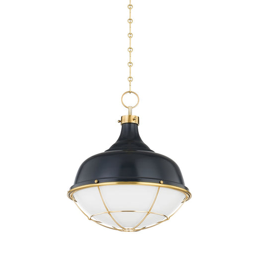 Holkham Pendant in Aged Brass / Darkest Blue