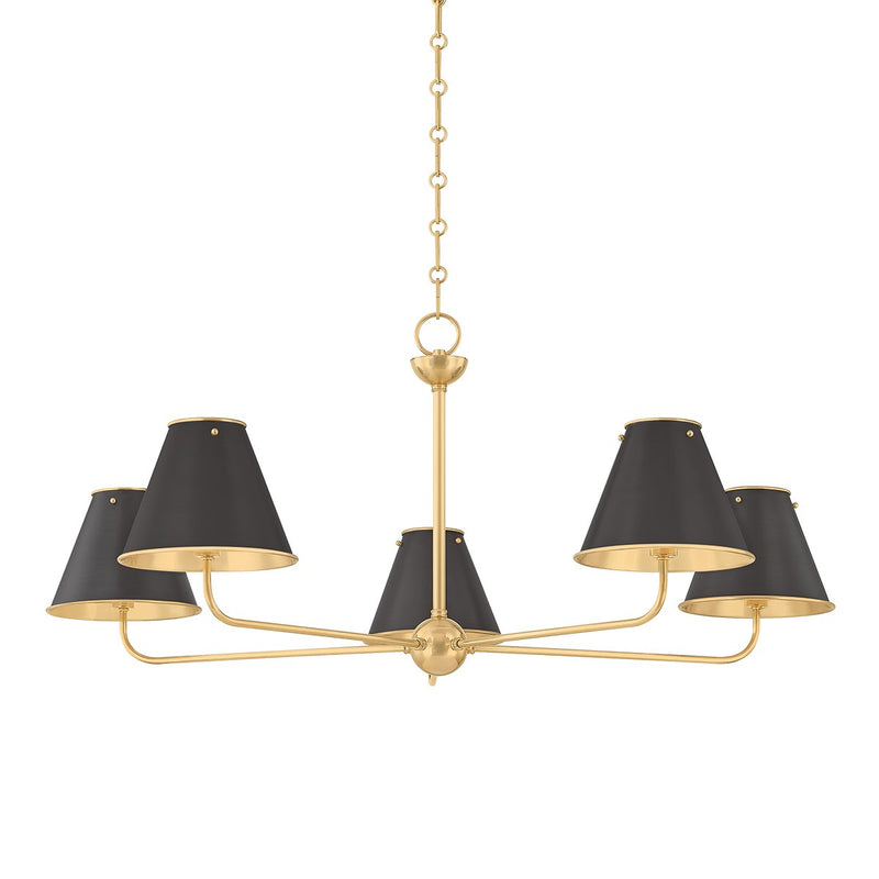 Burghley 5-Light Chandelier in Aged Brass / Distressed Bronze