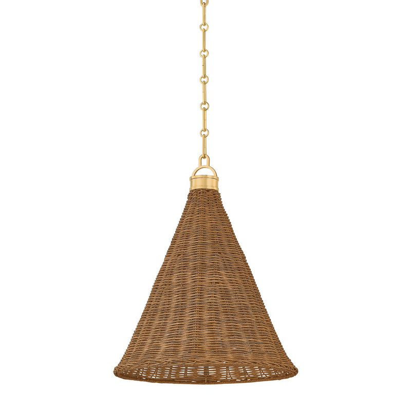 Kensington Medium Pendant in Aged Brass