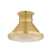 Highclere Small Flush Mount in Aged Brass