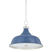 Painted No. 1 4-Light Pendant in Polished Nickel / Soft French Blue