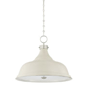 Painted No. 1 4-Light Pendant in Polished Nickel / Off-white