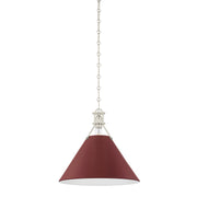 Painted No. 2 Medium Pendant in Polished Nickel / Soft Crimson