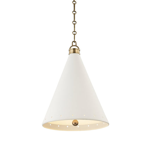 Plaster No. 1 Large Pendant in Aged Brass / White Plaster
