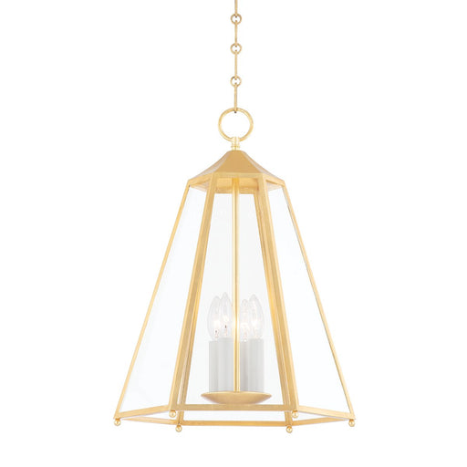 Nottingham 4-Light Lantern Pendant in Gold Leaf