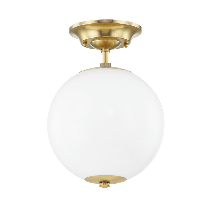 Sphere No.1 Semi-Flush Mount in Aged Brass
