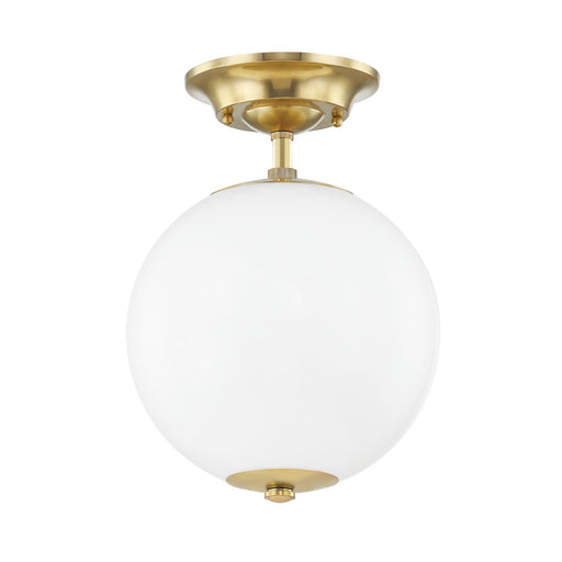 Sphere No.1 Semi-Flush Mount in Aged Brass