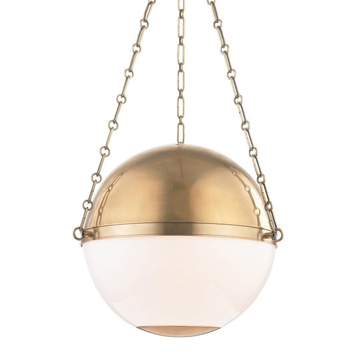 Sphere No.2 3-Light Pendant in Aged Brass